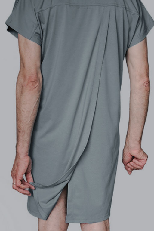 adaptive clothing men long shirt night gown hospital gown