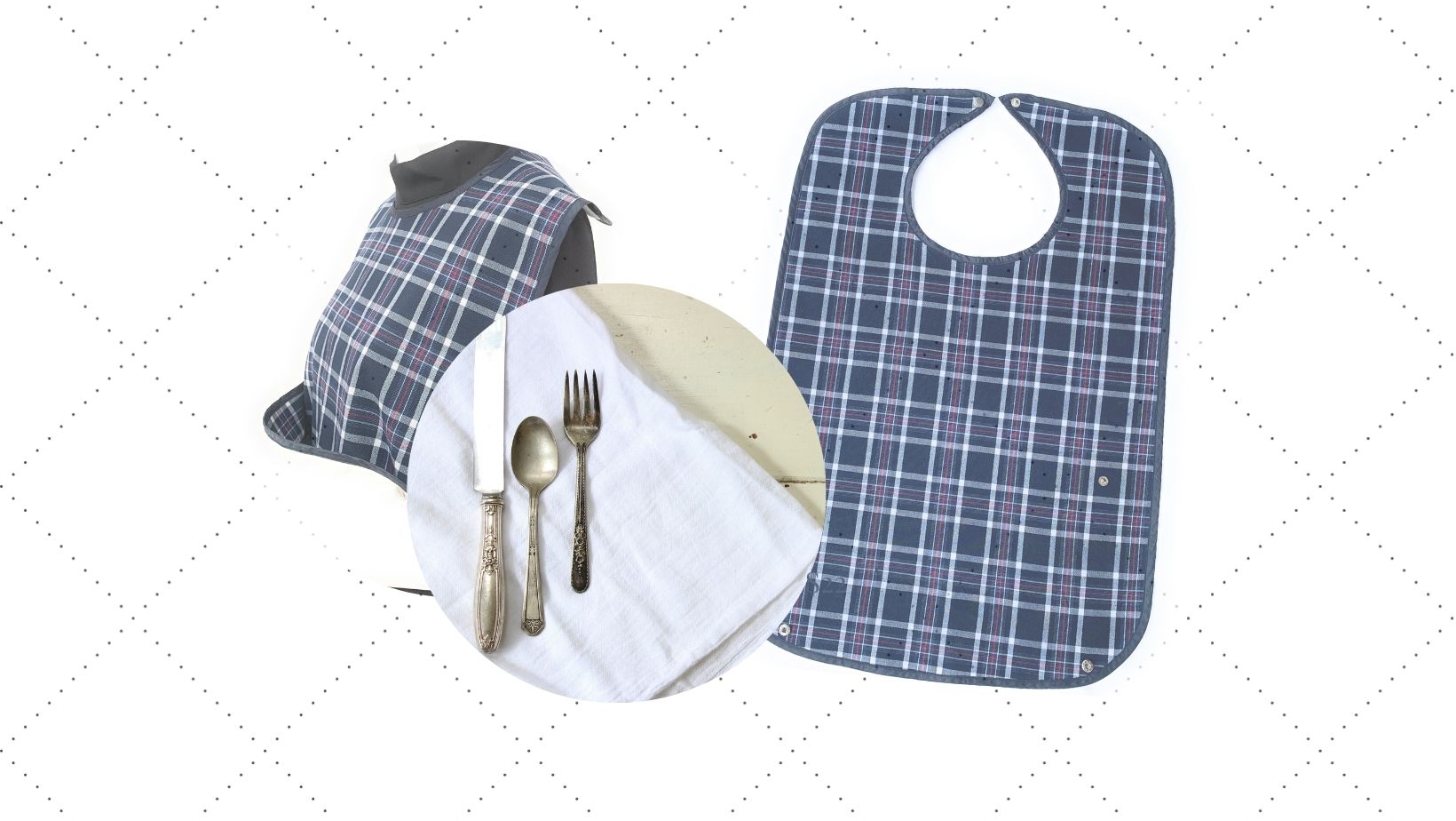 Sestra Care clothing protector to assist the sick with meals