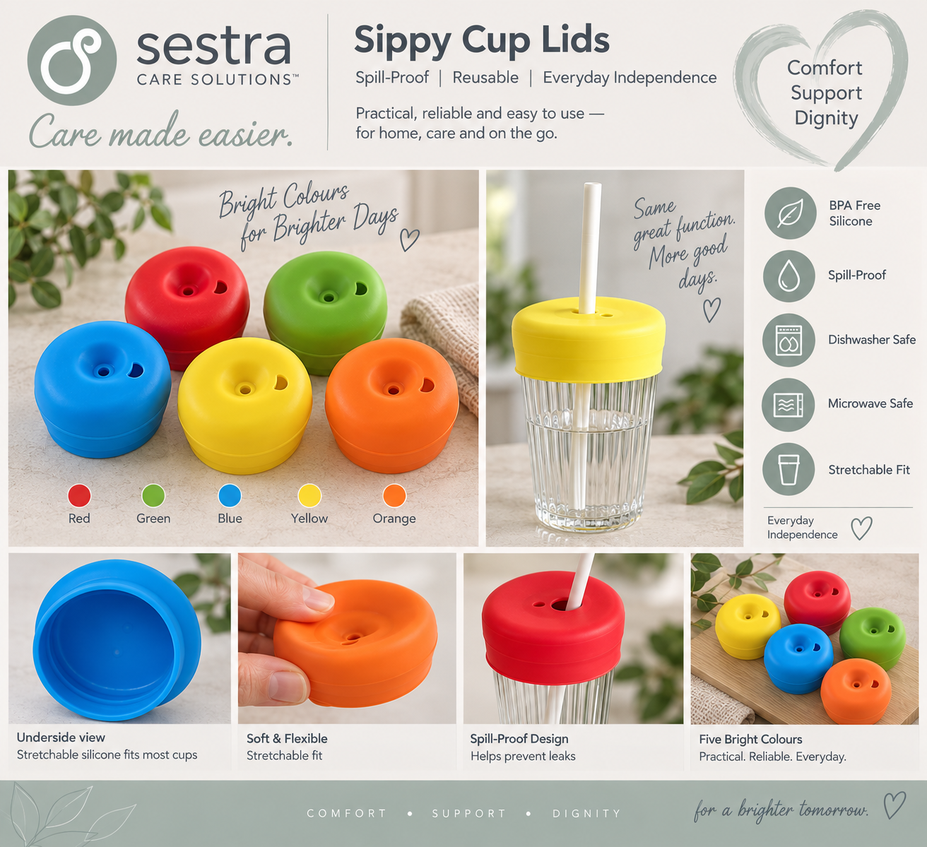 Sippy cups for adults solutions silicone cup lids - Pack of 3 - Image 5