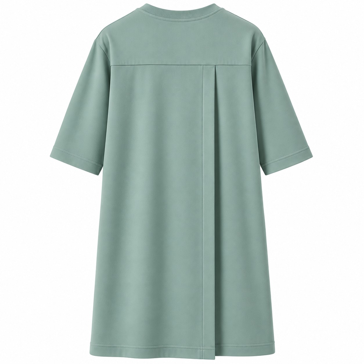 Adaptive clothing open back round long t-shirt with 3/4 sleeve for men sea green - Rudi - Image 2