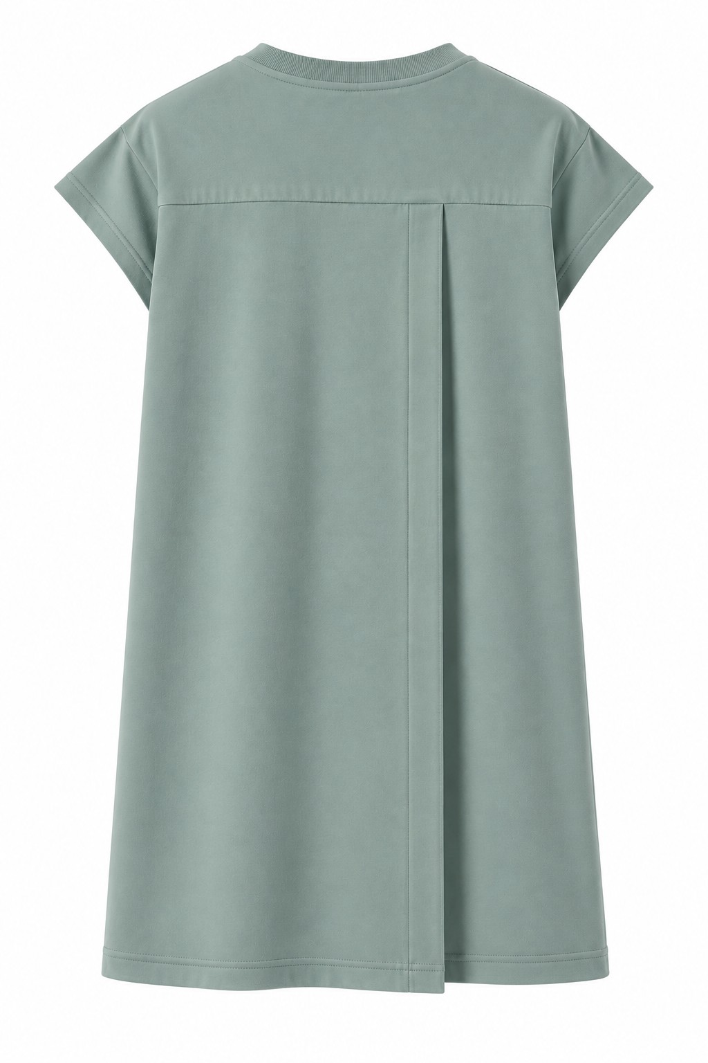 Adaptive clothing open back v-neck long t-shirt with cap sleeve for men sea green - Alex - Image 2