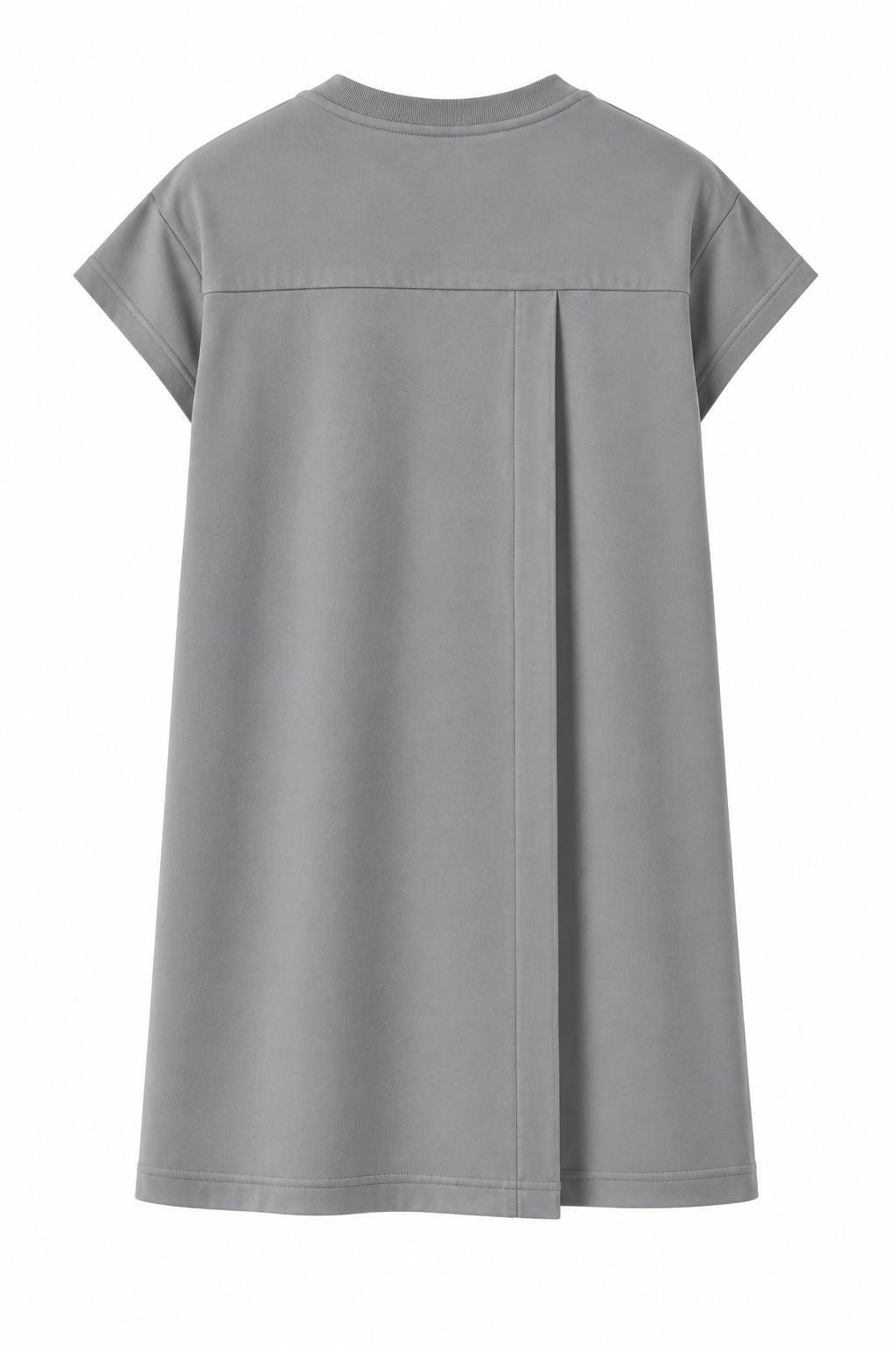 Adaptive clothing open back round neck long t-shirt with cap sleeve for men steel grey - Alex - Image 2