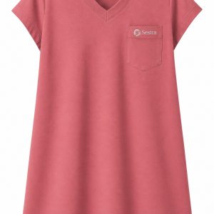Adaptive clothing open back v-neck long t-shirt with cap sleeve for women flamingo pink - Ina