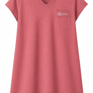 Adaptive clothing open back v-neck long t-shirt with cap sleeve for women flamingo pink - Ina