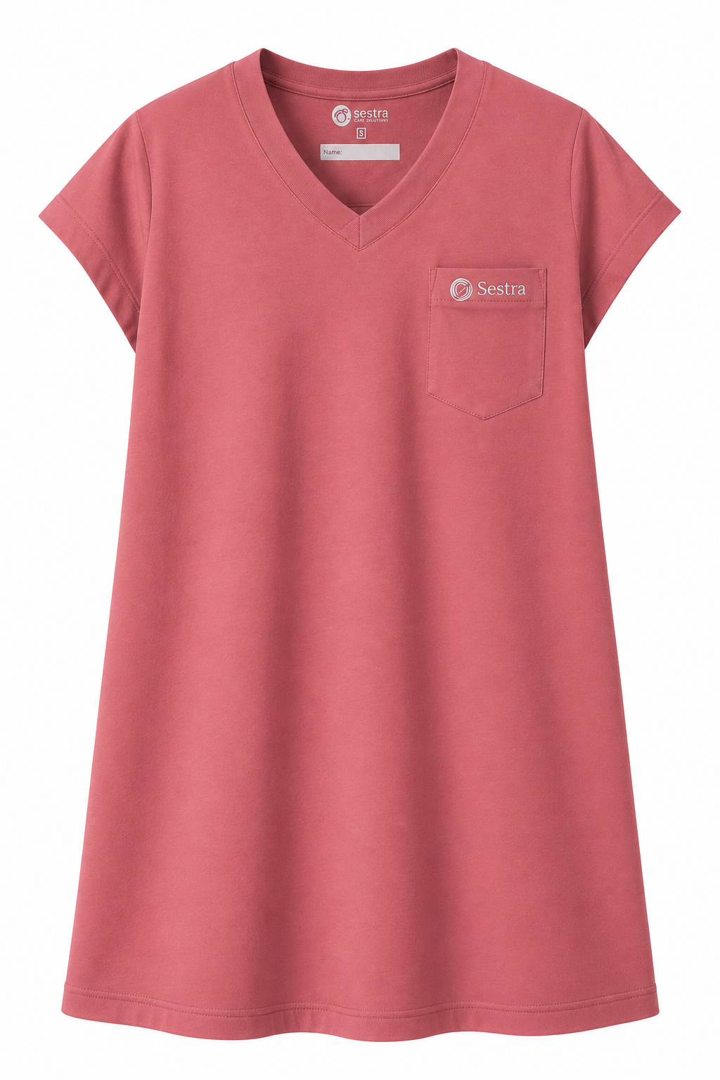 Adaptive clothing open back v-neck long t-shirt with cap sleeve for women flamingo pink - Ina