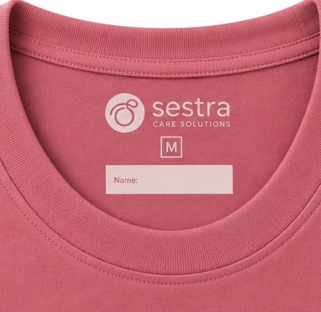 Adaptive clothing open back round neck long t-shirt with 3/4 sleeve for women flamingo pink- Rita - Image 3